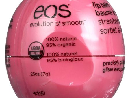 Eos Products Lip Balm - Organic - Smooth Sphere - Strawberry Sorbet - .25 Oz - Case Of 8 Hot on Sale