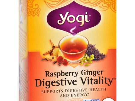 Yogi Tea - Organic - Raspberry Ginger Digestive Vitality - 16 Bags - 1 Case Hot on Sale