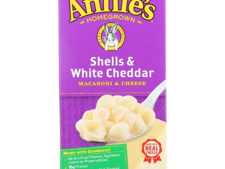 Annies Homegrown Macaroni And Cheese - Shells And White Cheddar - 6 Oz - Case Of 12 For Sale