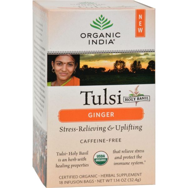 Organic India Tulsi Tea Ginger - 18 Tea Bags - Case Of 6 Fashion