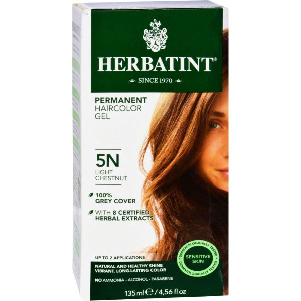 Herbatint Permanent Herbal Haircolour Gel 5n Light Chestnut - 135 Ml on Sale