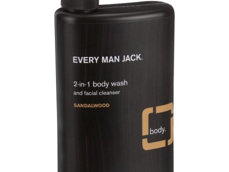 Every Man Jack 2 In 1 Body Wash And Facial Cleanser - Sandalwood - 13.5 Oz For Cheap