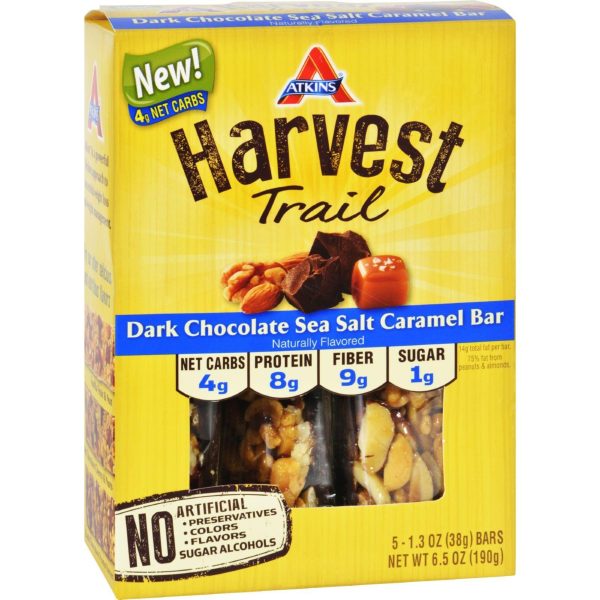 Atkins Harvest Trail Bar - Dark Chocolate Sea Salt Caramel - 1.3 Oz - 5 Count Online Hot Sale