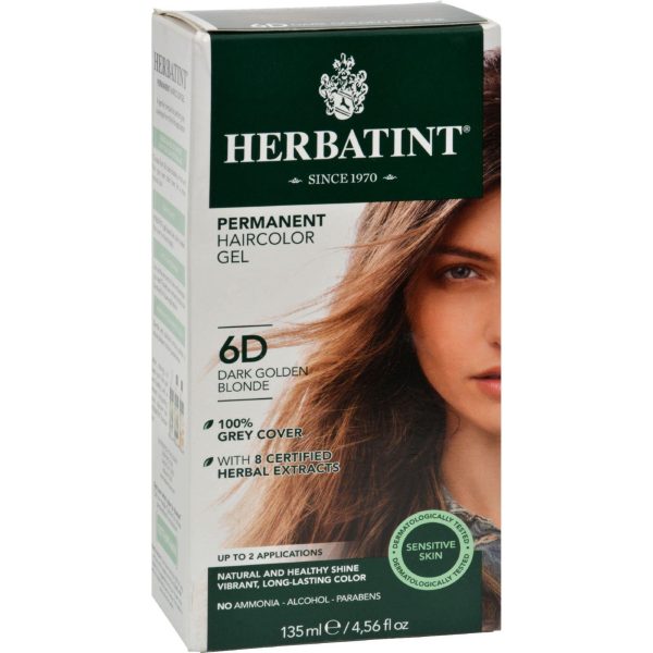 Herbatint Permanent Herbal Haircolour Gel 6d Dark Golden Blonde - 135 Ml Online now