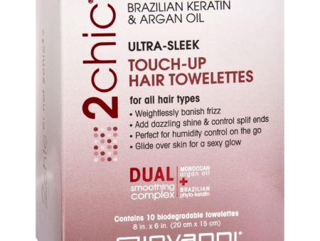 Giovanni Hair Care Products Touch Up Hair Towelette - 2chic Ultra Sleek - 10 Ct For Discount