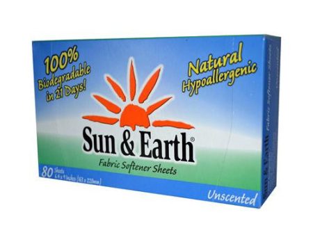 Sun And Earth Fabric Softener Sheets Unscented - 80 Sheets - Case Of 6 Online Hot Sale