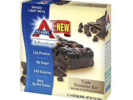 Atkins Advantage Bar - Triple Chocolate - Box Of 5 - 1.4 Oz For Sale