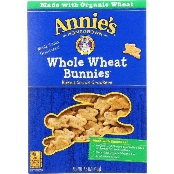 Annies Homegrown Crackers - Whole Wheat Bunnies - 7.5 Oz - Case Of 12 Fashion