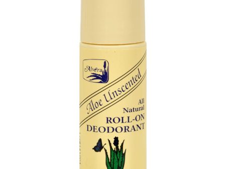 Alvera All Natural Roll-on Deodorant Aloe Unscented - 3 Fl Oz Supply