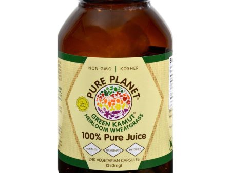 Pure Planet Green Kamut Wheatgrass - 240 Vegetarian Capsules For Sale