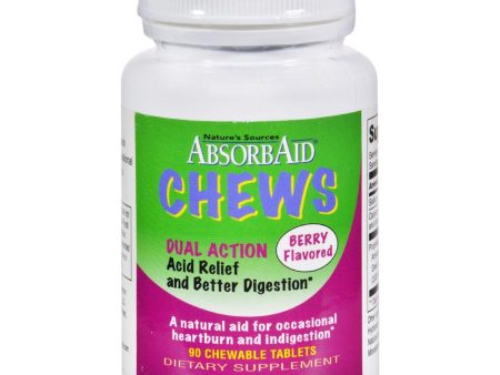 Absorbaid Digestive Chews - Berry Flavor - 90 Tablets Supply