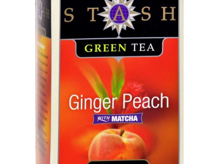 Stash Tea Ginger Peach Green W- Matcha - 18 Tea Bags - Case Of 6 Online Sale