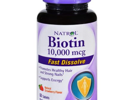 Natrol Biotin - Fast Dissolve - Strawberry - 10,000 Mcg - 60 Tablets Fashion