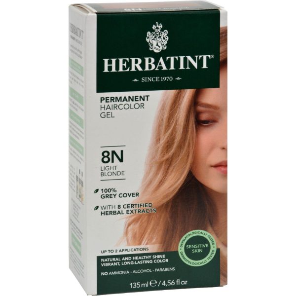 Herbatint Permanent Herbal Haircolour Gel 8n Light Blonde - 135 Ml Fashion