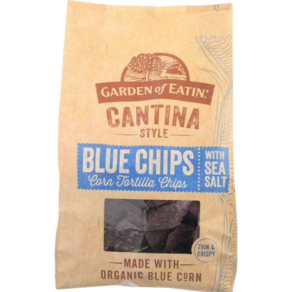 Garden Of Eatin Tortilla Chips - Organic - Cantina Style - Blue Corn - With Sea Salt - 13 Oz - Case Of 10 on Sale