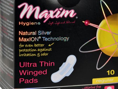 Maxim Hygiene Pads With Wings - Regular - 10 Count Supply