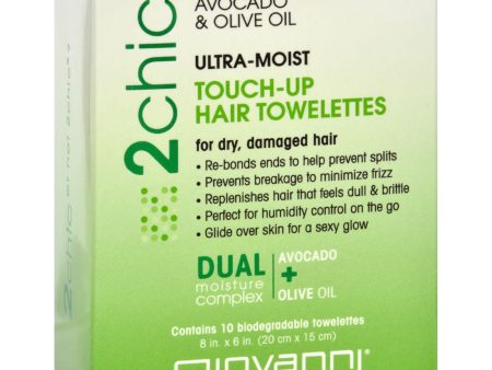 Giovanni Hair Care Products Touch Up Hair Towelette - 2chic Ultra Moist - 10 Ct Hot on Sale