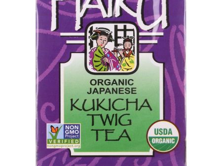 Haiku Tea - Organic - Kukicha Twig - 16 Bags - Case Of 6 Online now