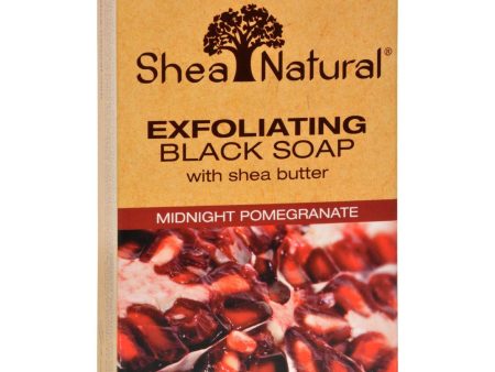 Shea Natural Black Soap - Shea Butter Exfoliating Midnight Pomegranate - 5 Oz For Cheap