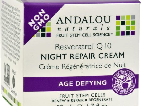 Andalou Naturals Resveratrol Q10 Night Repair Cream - 1.7 Fl Oz Hot on Sale