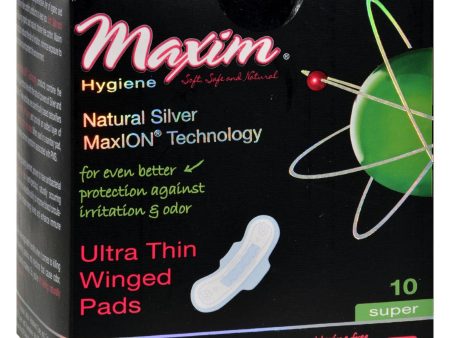 Maxim Hygiene Pads With Wings - Super - 10 Count Online Sale