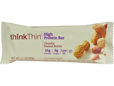 Think Products Thin Bar - Chunky Peanut Butter - Case Of 10 - 2.1 Oz For Sale