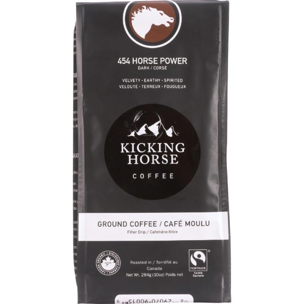 Kicking Horse Coffee - Organic - Ground - 454 Horse Power - Dark Roast - 10 Oz - Case Of 6 For Discount