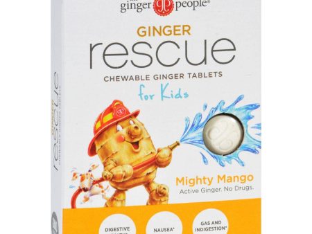 Ginger People Ginger Rescue For Kids - Mighty Mango - 24 Chewable Tablets - Case Of 10 For Cheap