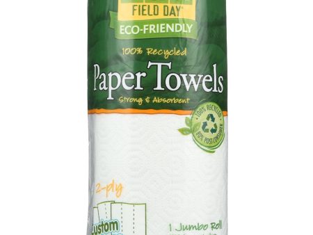 Field Day Paper Towel - 100 Percent Recycled - Custom Size - 120 Sheets Each - 1 Roll - Case Of 24 Discount