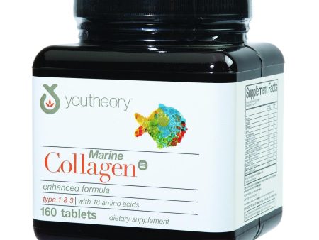 Youtheory Marine Collagen - Type 1 And 3 - Advanced Formula - 160 Tablets Discount