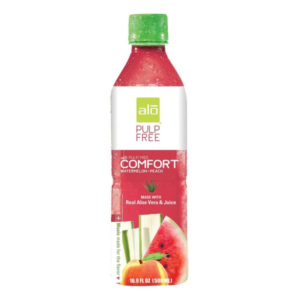 Alo Pulp Free Comfort Aloe Vera Juice Drink - Watermelon And Peach - Case Of 12 - 16.9 Fl Oz. Sale