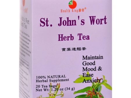 Health King Medicinal Teas St John s Wort Herb Tea - 20 Tea Bags on Sale