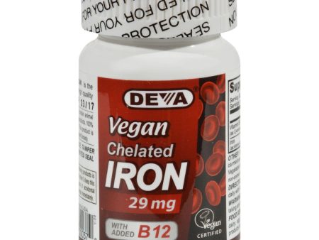 Deva Vegan Vitamins Chelated Iron - 29 Mg - 90 Tablets Cheap