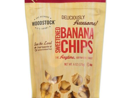 Woodstock Fruit - All Natural - Banana Chips - Sweetened - 6 Oz - Case Of 8 Fashion