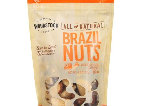 Woodstock Nuts - All Natural - Brazil - Medium - Fancy - Raw - 9 Oz - Case Of 8 on Sale