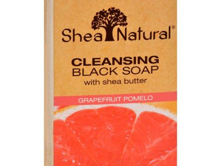 Shea Natural Black Soap - Shea Butter Cleansing Grapefruit Pomelo - 5 Oz Online