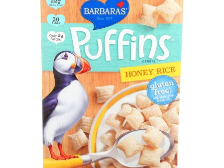 Barbara s Bakery Puffins Cereal - Honey Rice - Case Of 12 - 10 Oz. Online now