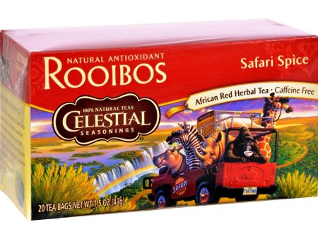 Celestial Seasonings African Rooibos Tea - Safari Spice - Caffeine Free - Case Of 6 - 20 Tea Bags Discount