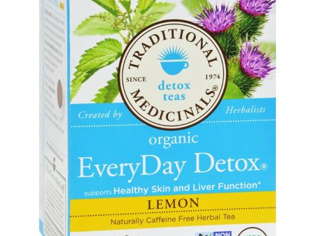 Traditional Medicinals Lemon Everyday Detox Herbal Tea - 16 Tea Bags - Case Of 6 Cheap