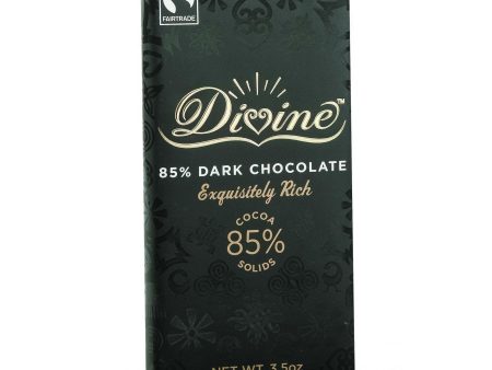 Divine Chocolate Bar - Dark Chocolate - 85 Percent Cocoa - 3.5 Oz Bars - Case Of 10 Online Sale