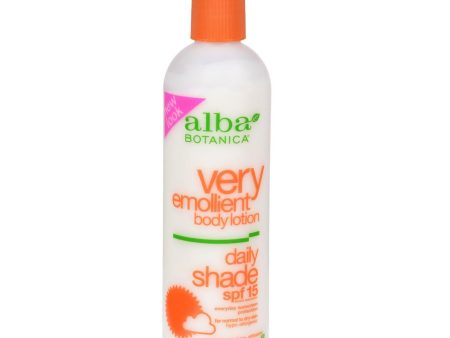 Alba Botanica Very Emollient Body Lotion Daily Shade Formula Spf 16 - 12 Fl Oz Supply