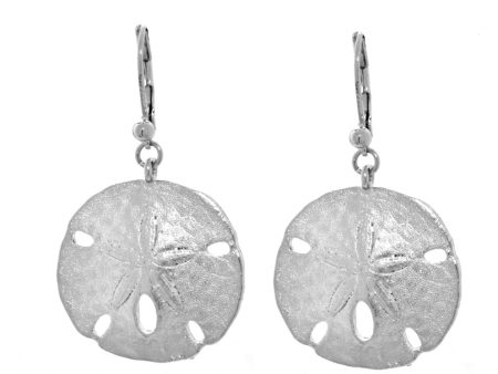 Large Silver Tone Sand Dollar Drop Earrings Online