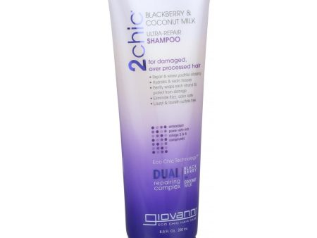 Giovanni Hair Care Products Shampoo - 2chic - Ultra Repair - Blackberry And Coconut Milk - 8.5 Oz Supply