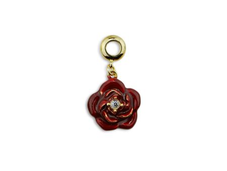 Red Rose Gold Tone Drop Charm Discount