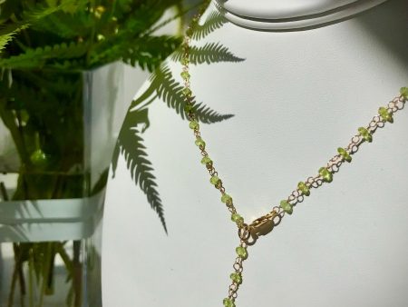 Convertible Peridot and Gold Necklace   Wrap Bracelet For Cheap