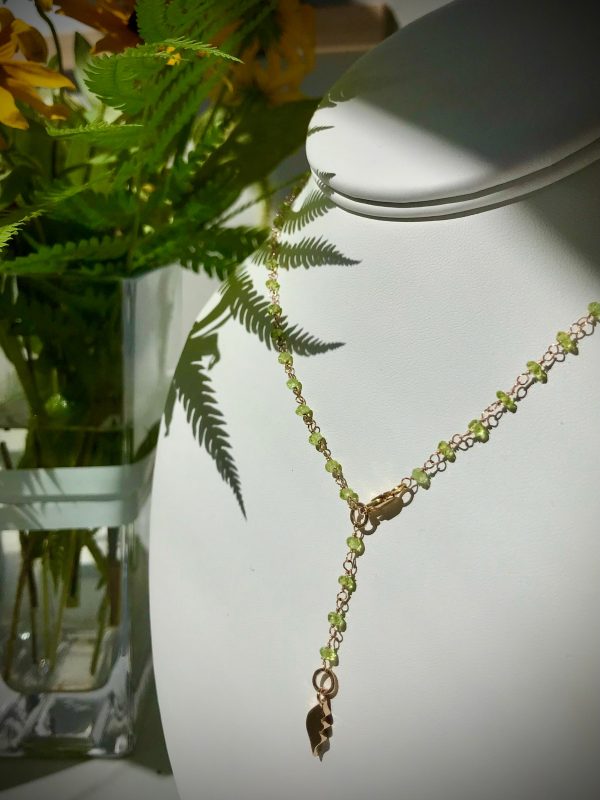 Convertible Peridot and Gold Necklace   Wrap Bracelet For Cheap