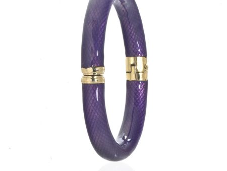 Goldtone Amethyst Snakeskin Bracelet Fashion