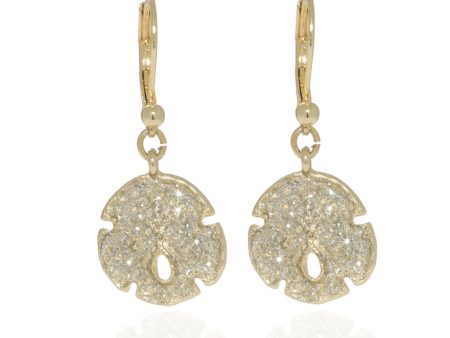 Stardust Gold Small Sand Dollar Earrings Online Hot Sale