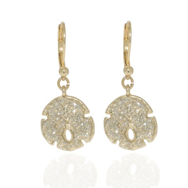 Stardust Gold Small Sand Dollar Earrings Online Hot Sale