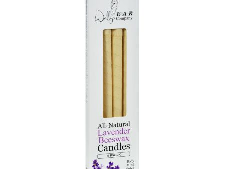 Wally s Natural Products Beeswax Candles - Lavender - 4 Pack For Discount